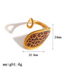 Women's Resin Jewelry Set With Geometric Bracelet Ring And Amber Colored Earrings Electroplated Ins Style Accessories