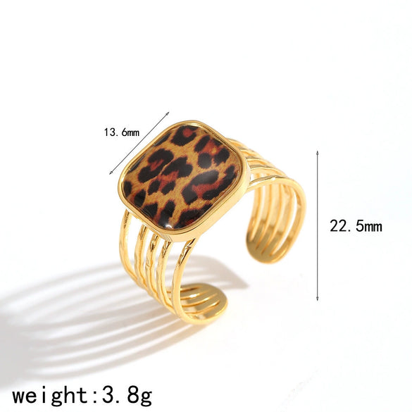 Women's Resin Jewelry Set With Geometric Bracelet Ring And Amber Colored Earrings Electroplated Ins Style Accessories