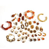 Women's Resin Jewelry Set With Geometric Bracelet Ring And Amber Colored Earrings Electroplated Ins Style Accessories