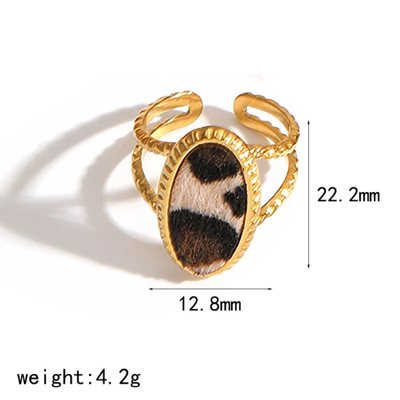 Women's Resin Jewelry Set With Geometric Bracelet Ring And Amber Colored Earrings Electroplated Ins Style Accessories
