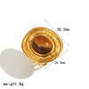 Women's Resin Jewelry Set With Geometric Bracelet Ring And Amber Colored Earrings Electroplated Ins Style Accessories
