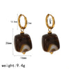Women's Resin Jewelry Set With Geometric Bracelet Ring And Amber Colored Earrings Electroplated Ins Style Accessories