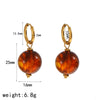 Women's Resin Jewelry Set With Geometric Bracelet Ring And Amber Colored Earrings Electroplated Ins Style Accessories