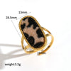 Women's Resin Jewelry Set With Geometric Bracelet Ring And Amber Colored Earrings Electroplated Ins Style Accessories