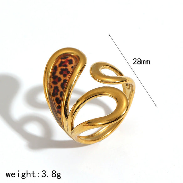 Women's Resin Jewelry Set With Geometric Bracelet Ring And Amber Colored Earrings Electroplated Ins Style Accessories