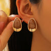 Women's Resin Oil Drop Earrings With Electroplating Simple Design