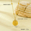 Women's Retro Abstract Art Coin Pendant Stainless Steel Goldplated Necklace