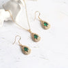Women's Retro Alloy Bird Nest And Teardrop Earrings Necklace Jewelry Set With Mixed Gem Inlay And Electroplated Finish