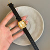 Women's Retro Alloy Case Stainless Steel Buckle Square Watch