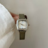 Women's Retro Alloy Case Stainless Steel Buckle Square Watch