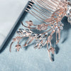 Women's Retro Alloy Flower And Vine Hair Comb With Electroplated Rhinestone Inlay Bridal Updo Hair Accessory