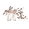 Women's Retro Alloy Flower And Vine Hair Comb With Electroplated Rhinestone Inlay Bridal Updo Hair Accessory
