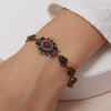 Women's Retro Alloy Flower Pendant Bracelet With Electroplated Finish Vintage Style Fashion Jewelry Accessory