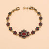 Women's Retro Alloy Flower Pendant Bracelet With Electroplated Finish Vintage Style Fashion Jewelry Accessory