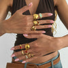 Women's Retro Alloy Plated Open Heart Ring With Smooth Geometric Design And Resin Acrylic Crystal Detail For Stacking