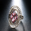 Women's Retro Alloy Ring With Artificial Gemstone Inlay Drop Shape Electroplated Fashion Jewelry