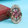 Women's Retro Alloy Ring With Artificial Gemstone Inlay Drop Shape Electroplated Fashion Jewelry