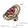 Women's Retro Alloy Ring With Artificial Gemstone Inlay Drop Shape Electroplated Fashion Jewelry