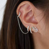 Women's Retro Animal Snake Earrings With Silver Needle Copper Electroplated Full Rhinestone Inlay Exaggerated Statement Design