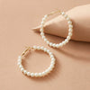 Women's Retro Artificial Pearl Earrings With Simple Letter Pattern And Creative Pendant Design