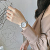 Women's Retro Artistic Leisure Watch With Alloy Case And Stainless Steel Strap And Buckle Round Dial