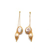 Women's Retro Baroque Freshwater Pearl Button Earrings With Woven Geometric Design And Electroplated Finish High Quality Jewelry