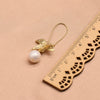 Women's Retro Baroque Pearl Long Hook Earrings Geometric Court Style Electroplated Pearl Dangle Earrings