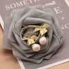 Women's Retro Baroque Pearl Long Hook Earrings Geometric Court Style Electroplated Pearl Dangle Earrings