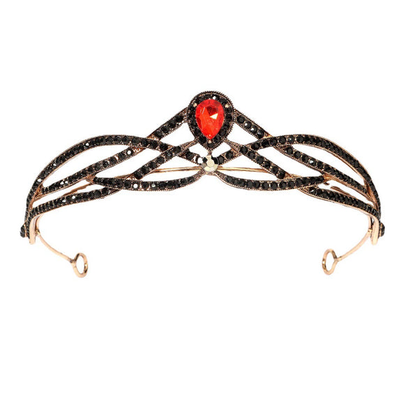 Women’s Retro Baroque Rhinestone Crown Tiara Alloy Headband For Party Dressup And Photography