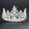 Women's Retro Baroque Round Alloy Crown With Leaf Pattern Electroplated Palace Style Bridal Headwear