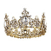 Women's Retro Baroque Round Alloy Crown With Leaf Pattern Electroplated Palace Style Bridal Headwear