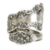 Women's Retro Blooming Floral Geometric Open Ring Electroplated Alloy Adjustable Wedding Jewelry