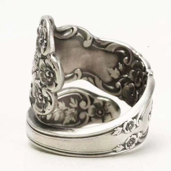 Women's Retro Blooming Floral Geometric Open Ring Electroplated Alloy Adjustable Wedding Jewelry