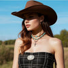 Women's Retro Bohemian Copper Beaded Necklace With Imitation Turquoise Animal Zodiac Pendant Electroplated Fashion Jewelry