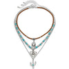 Women's Retro Bohemian Copper Beaded Necklace With Imitation Turquoise Animal Zodiac Pendant Electroplated Fashion Jewelry