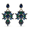 Women's Retro Bohemian Drop Shape Copper Earrings With Rhinestone Inlay And Electroplated Finish Stainless Steel Ear Needles