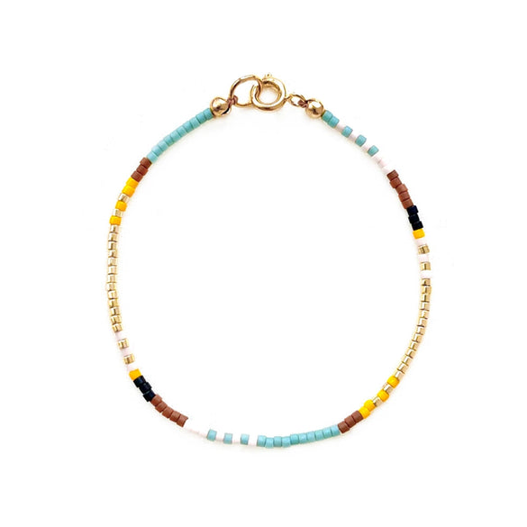 Women's Retro Bohemian Handwoven Glass Glaze Beaded Bracelet With Geometric Pattern