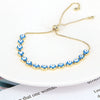 Women's Retro Bohemian Mixed Color Evil Eye Geometric Copper Bracelet With Electroplated Finish Adjustable Fashion Bracelet