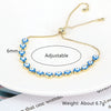Women's Retro Bohemian Mixed Color Evil Eye Geometric Copper Bracelet With Electroplated Finish Adjustable Fashion Bracelet