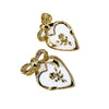 Women's Retro Bow Dropglaze Earrings With Goldplated Copper Design And Sterling Silver Ear Needles