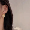Women's Retro Bow Dropglaze Earrings With Goldplated Copper Design And Sterling Silver Ear Needles