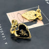 Women's Retro Bow Dropglaze Earrings With Goldplated Copper Design And Sterling Silver Ear Needles