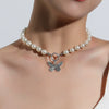 Women's Retro Bow Pendant Necklace Electroplated Zinc Alloy Fashion Jewelry With Regular Chain