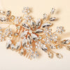 Women's Retro Bridal Wedding Hair Comb With Handmade Flower Design And Marquise Rhinestone Embellishments