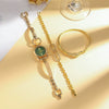 Women's Retro Casual Button Ring Watch With Alloy Strap And Buckle Zinc Alloy Case Round Dial