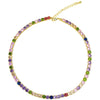 Women’s Retro Colorful Square Geometric Zircon Necklace With Copper Box Chain Electroplated Fashion Jewelry