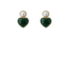 Women's Retro Copper Heart Earrings With Electroplated Finish Elegant Love Shape Silver Needle Ear Studs