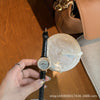 Women's Retro Dark Green Roman Starry Alloy Case Ordinary Glass Mirror Quartz Watch With Round Dial