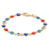 Women's Retro Devil Eye Geometric Copper Bracelet With Electroplated Finish Fashion Wrist Chain