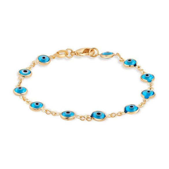 Women's Retro Devil Eye Geometric Copper Bracelet With Electroplated Finish Fashion Wrist Chain